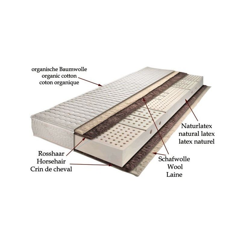 Natural latex + wool + horse hair mattress