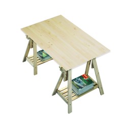 Desk with trestles and wood...