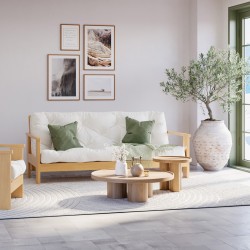 Holz Schlafsofa - Natur -...