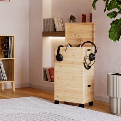 3 Stapelboxen mit Rädern -...